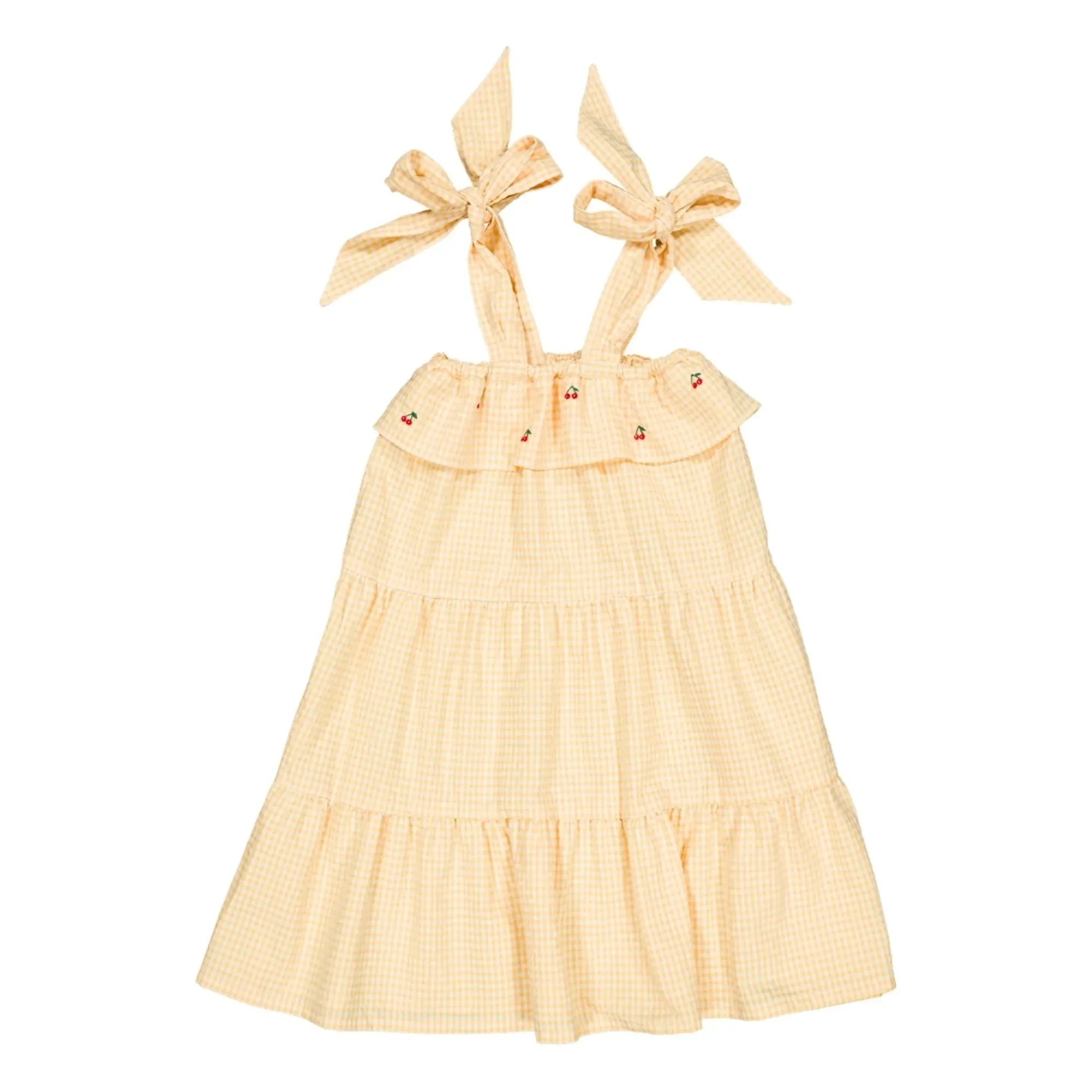 Loir - Olga Gingham Bio-Baumwollkleid | Gelb
