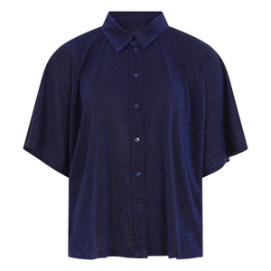 Momoni - Brooklyn Metallic Hemd | Marineblau