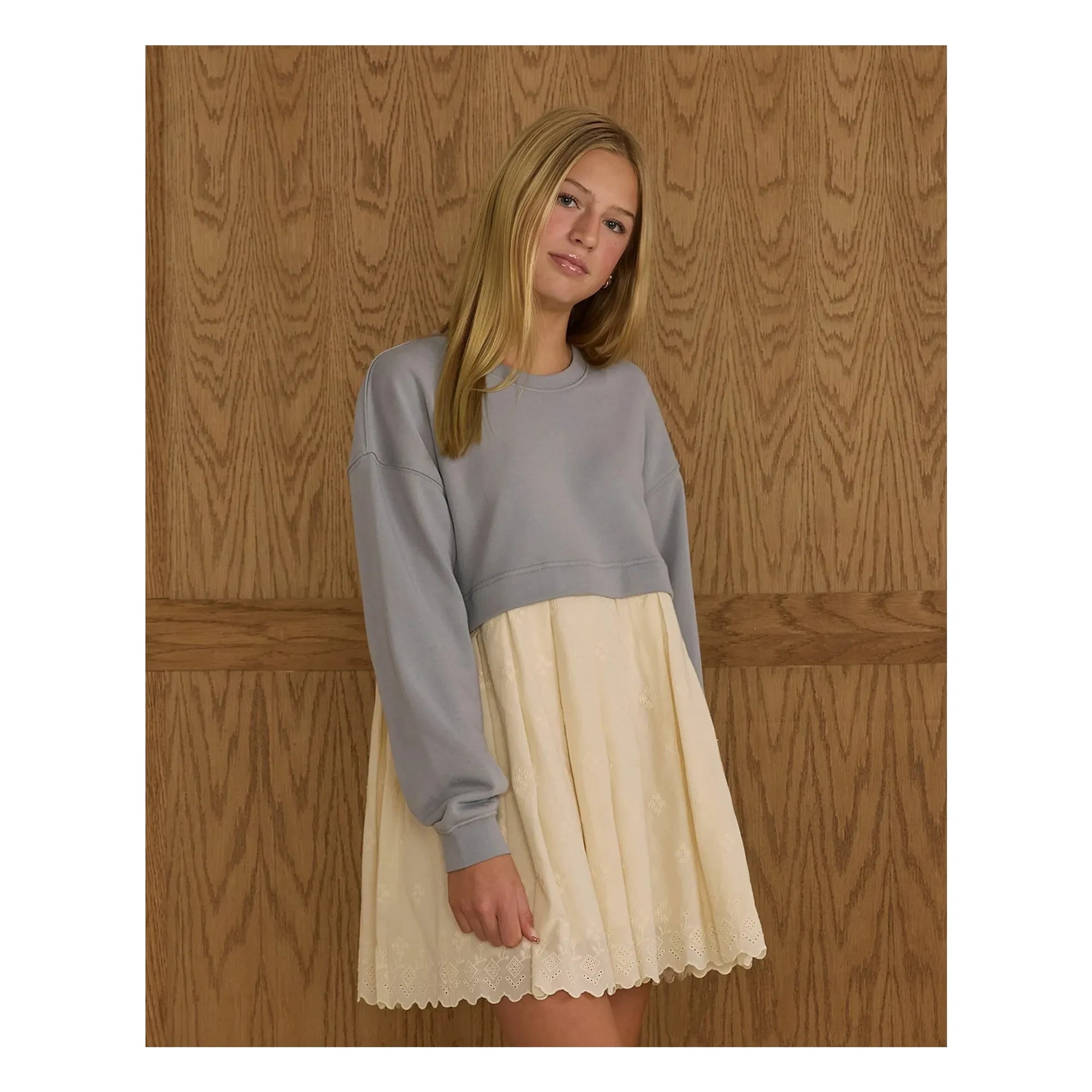 Rylee + Cru - Sweatkleid | Grau-Blau