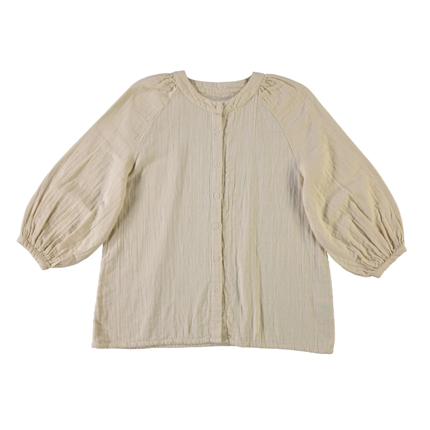 Poudre Organic - Baumwollmusselin Abendbluse | Beige
