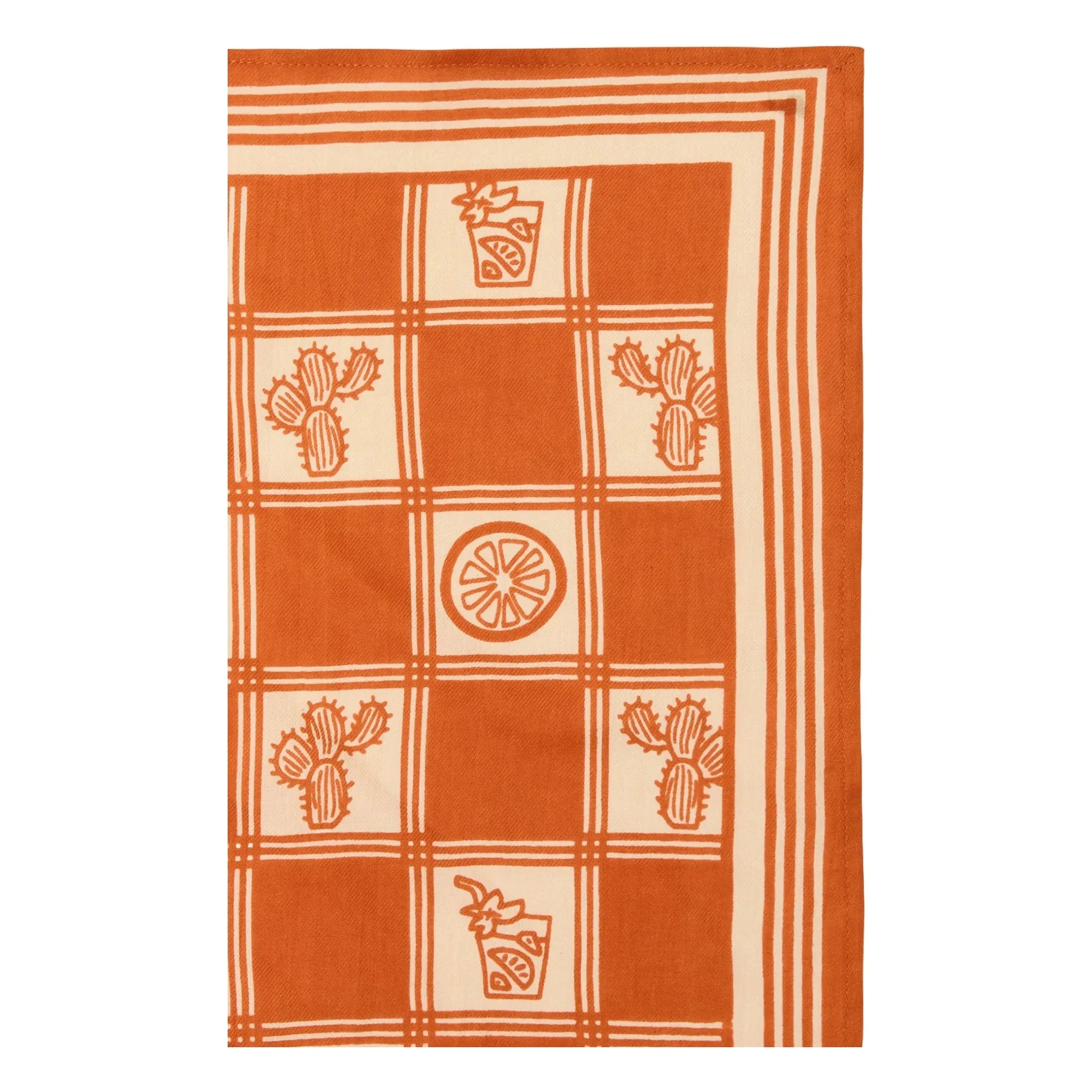 Apaches - Kleiner Manika Damier Schal | Orange