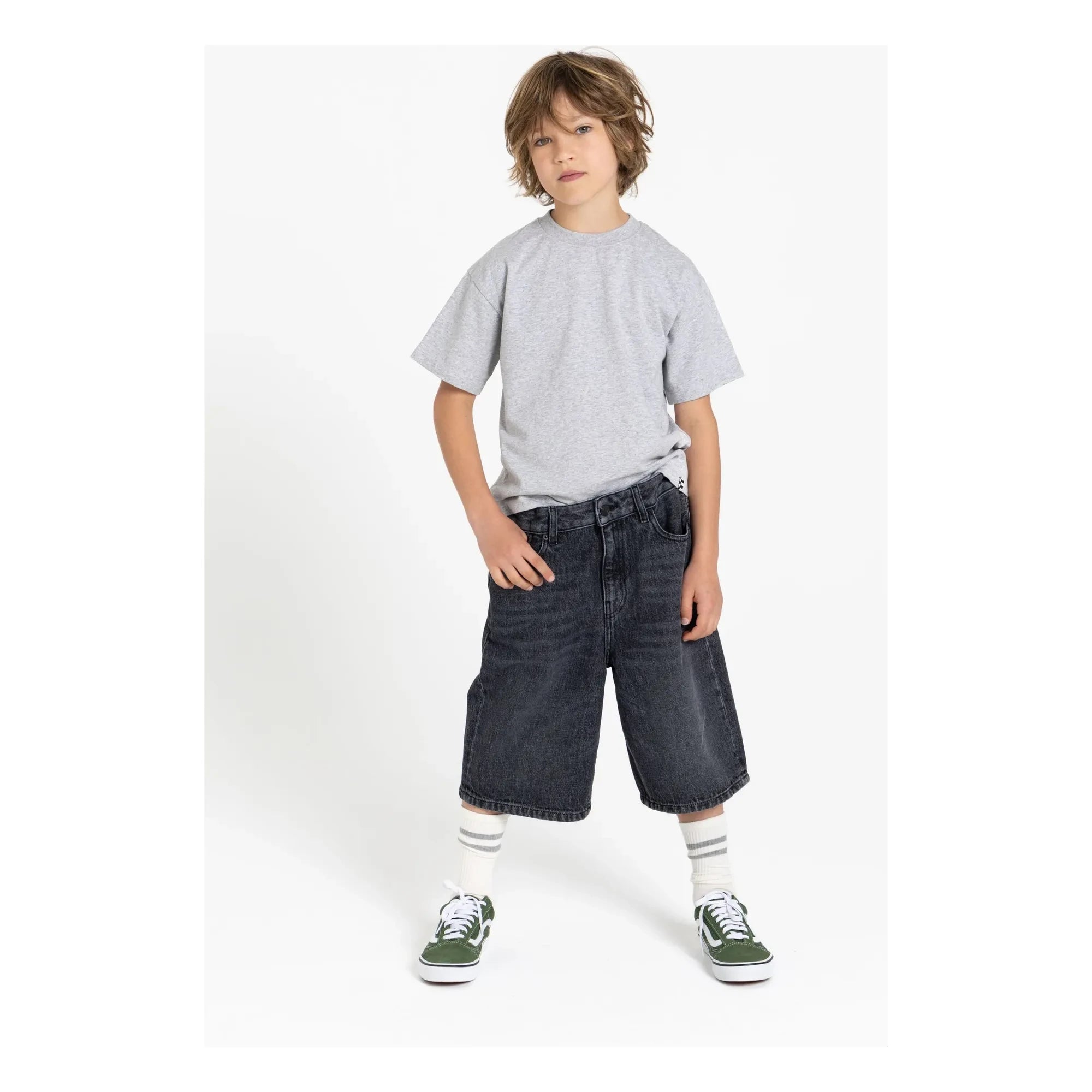 Finger in the nose - Bermuda Denim Oversize Sacha | Denim grau