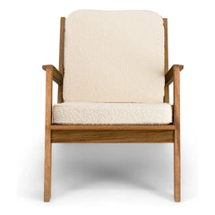 The Socialite Family - Gloria Stuhl aus Holz und Bouclé-Wolle | Creme