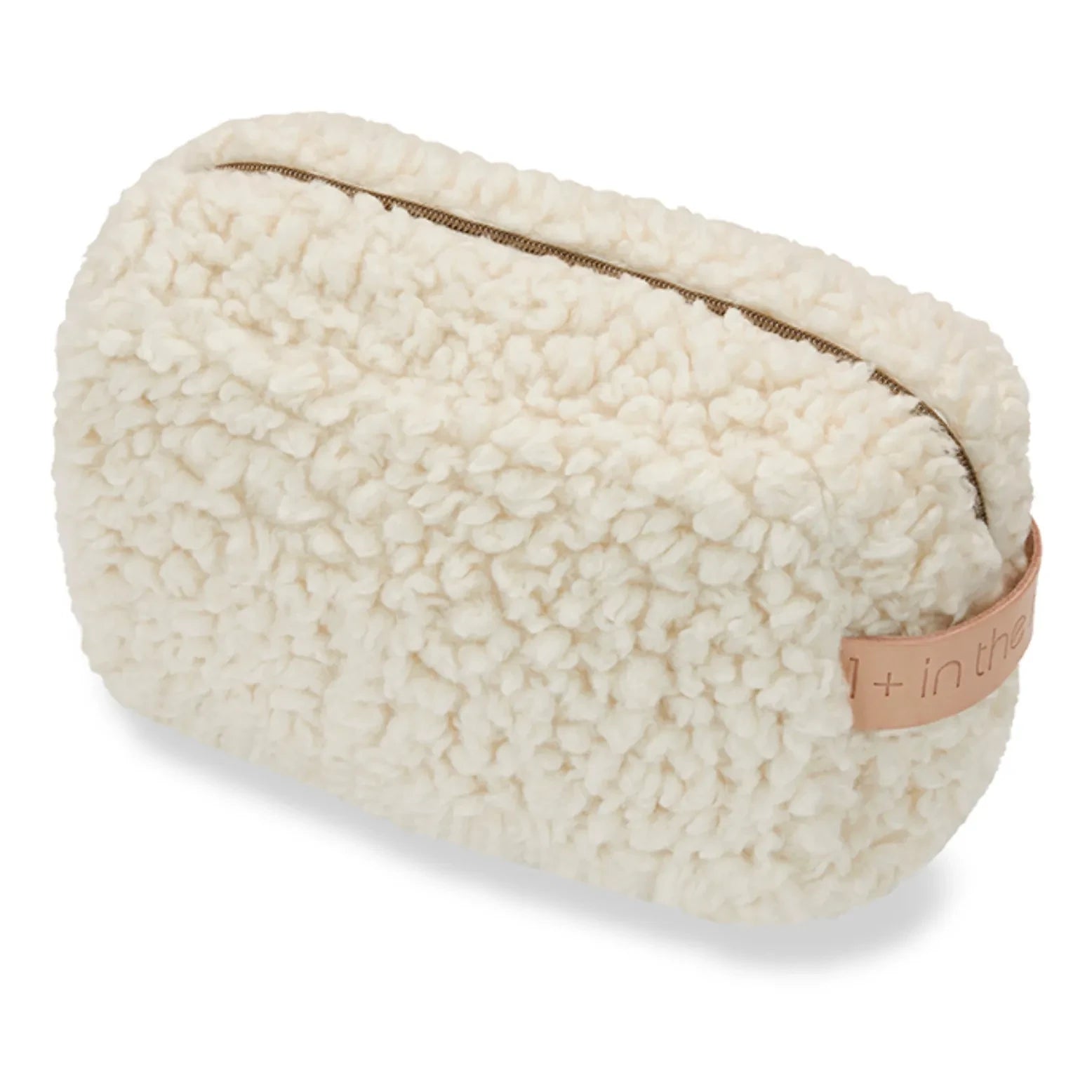 1+ in the family - Kultige Kulturtasche aus Baumwolle und Wolle Sherpa | Ecru
