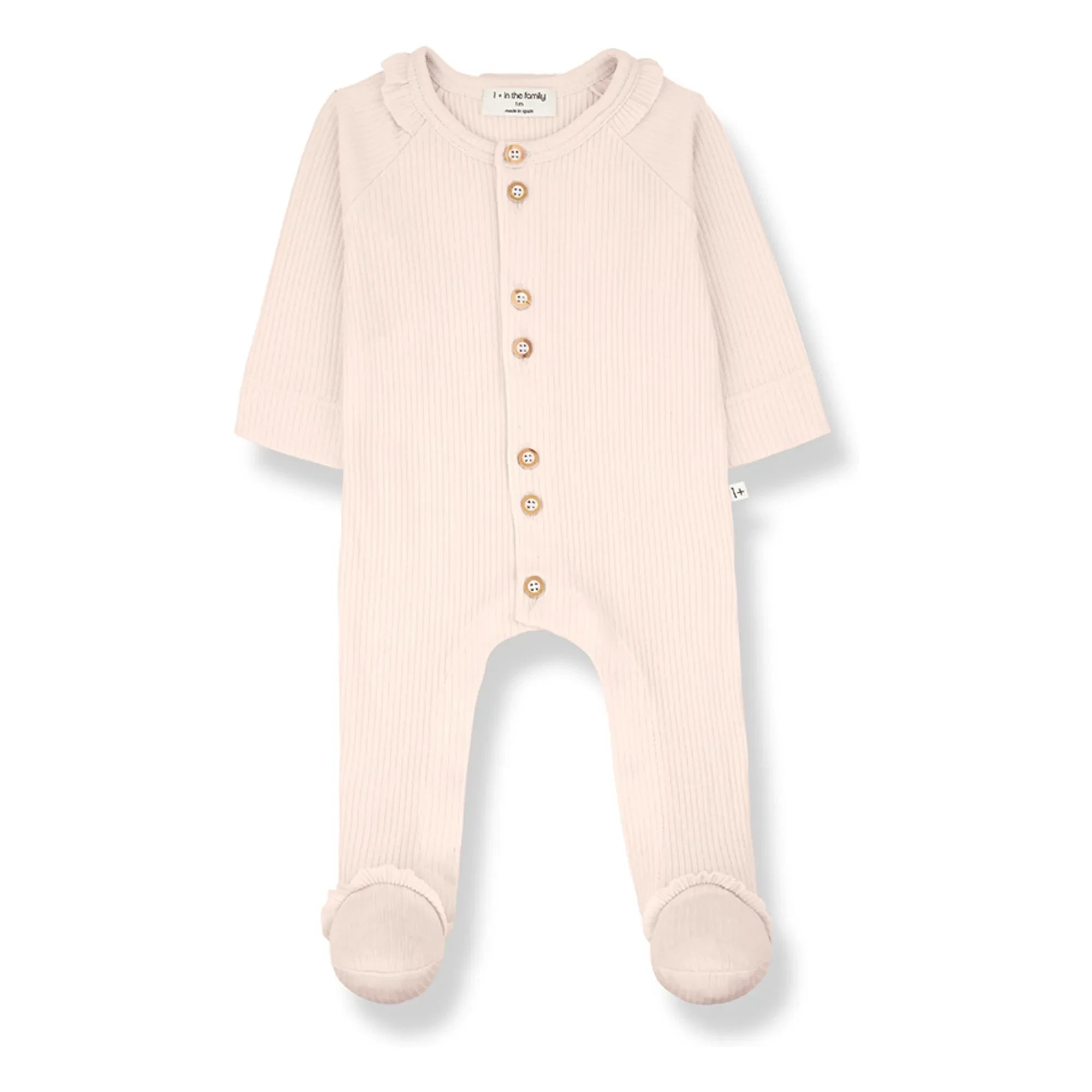 1+ in the family - Clareta gerippter Pyjama | Beige Rosa
