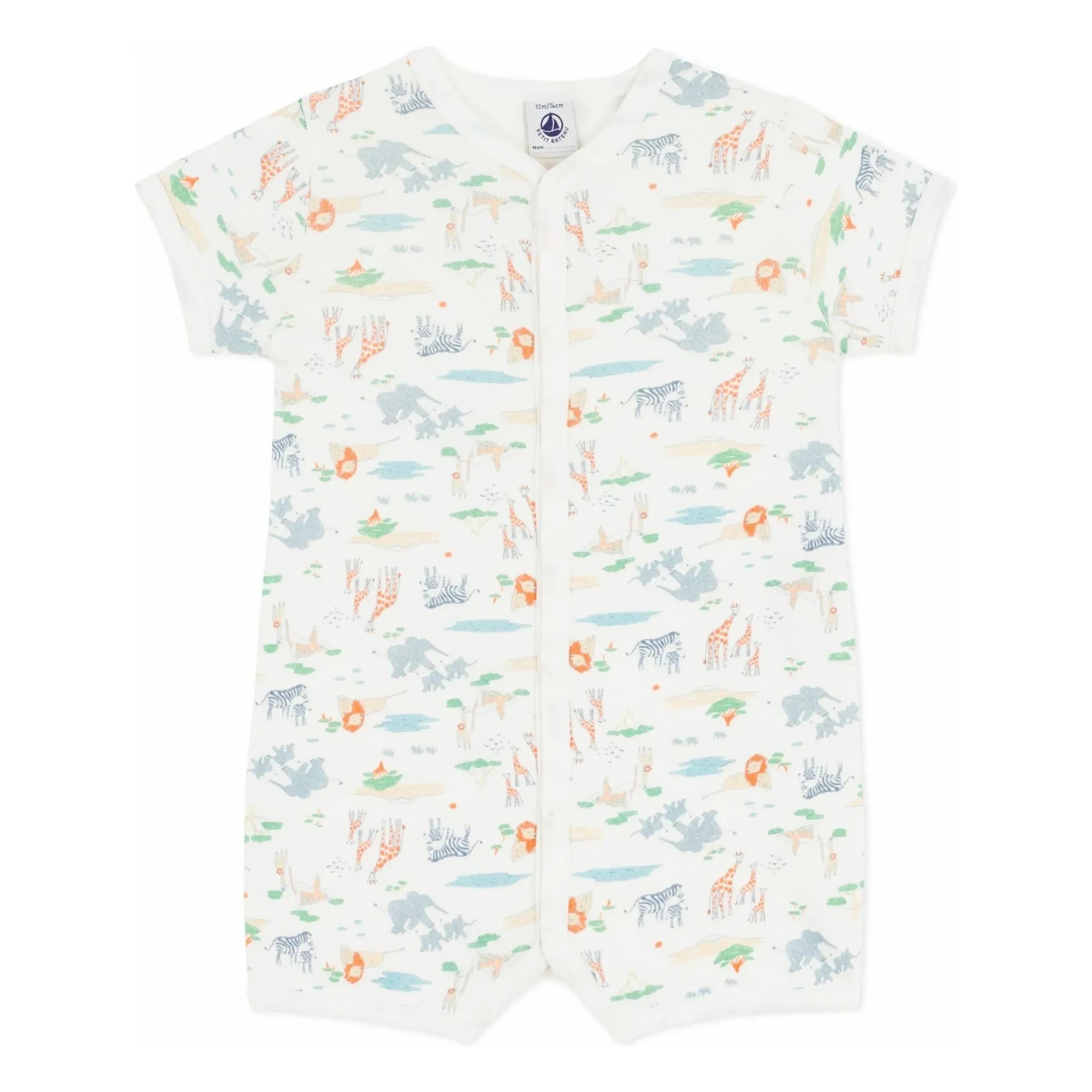 Petit Bateau - Shorts mit Tiermuster und Schlafsack | Weiß