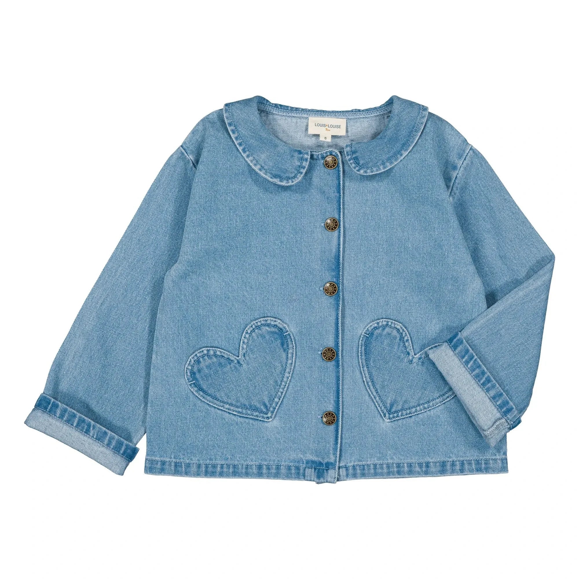 Louis Louise - Bonnie Jeansjacke mit Herzapplikation | Hellblau