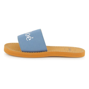 Chloé - Logo Sandalen | Grau-Blau