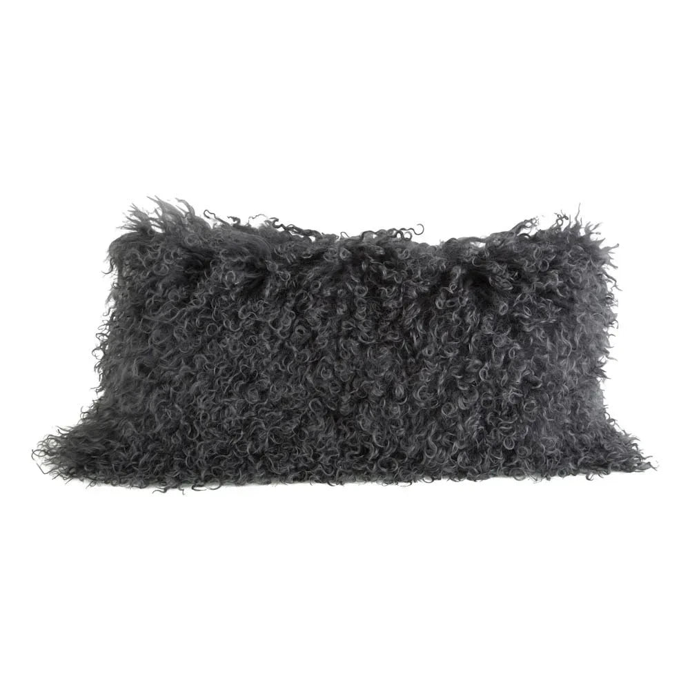 Maison de Vacances - Cardon Tibet Ziegenleder Kissen | Kohle