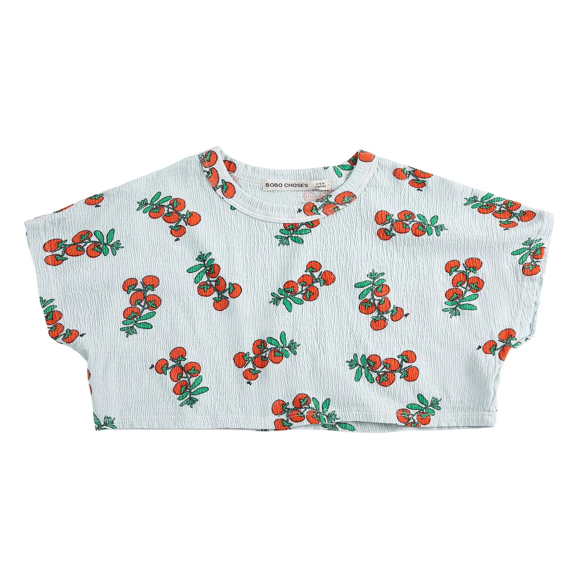 Bobo Choses – Bio-Baumwolle Tomaten Crop T-Shirt | Hellblau
