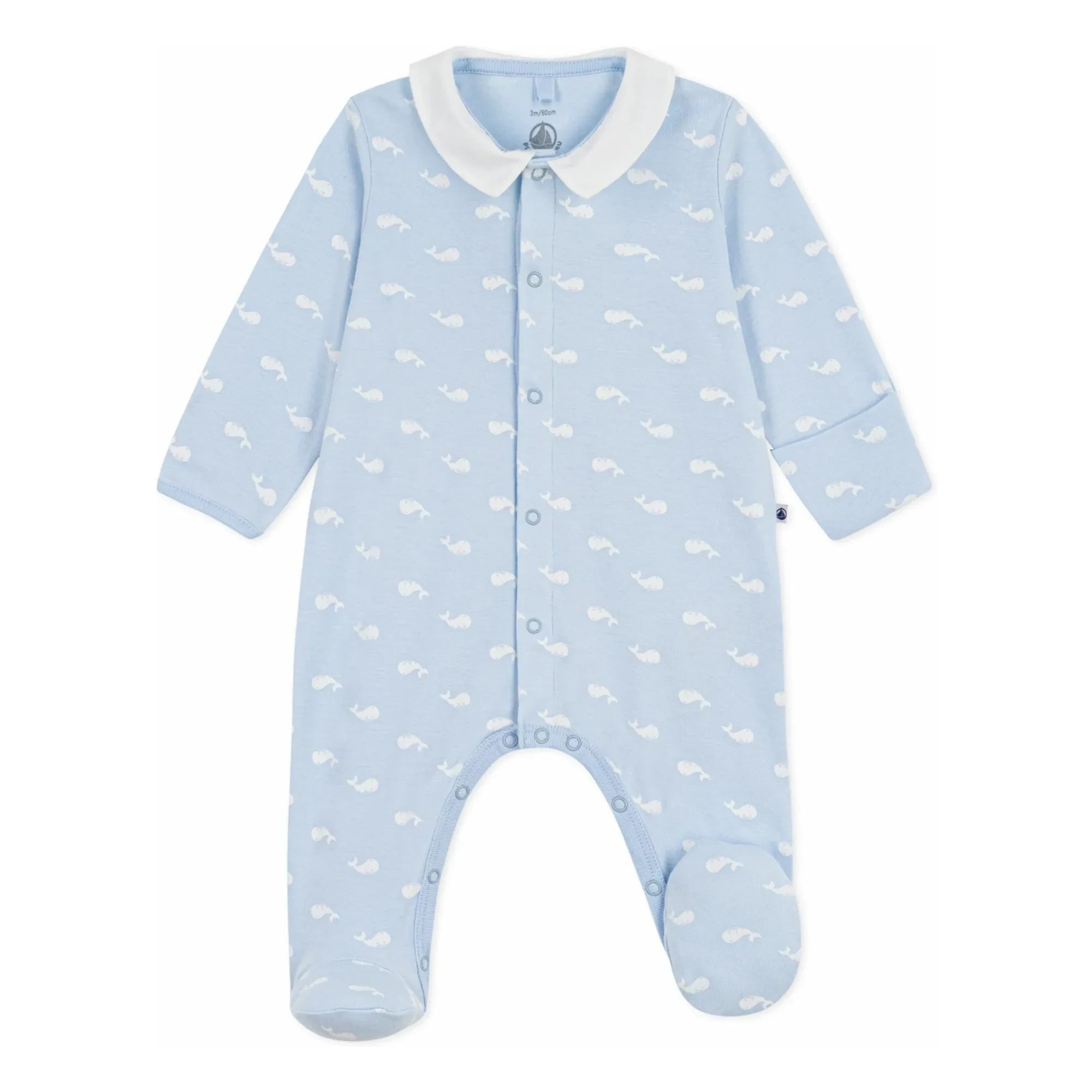 Petit Bateau - Dors Bien Baleines Bio-Baumwolle Pyjama | Hellblau