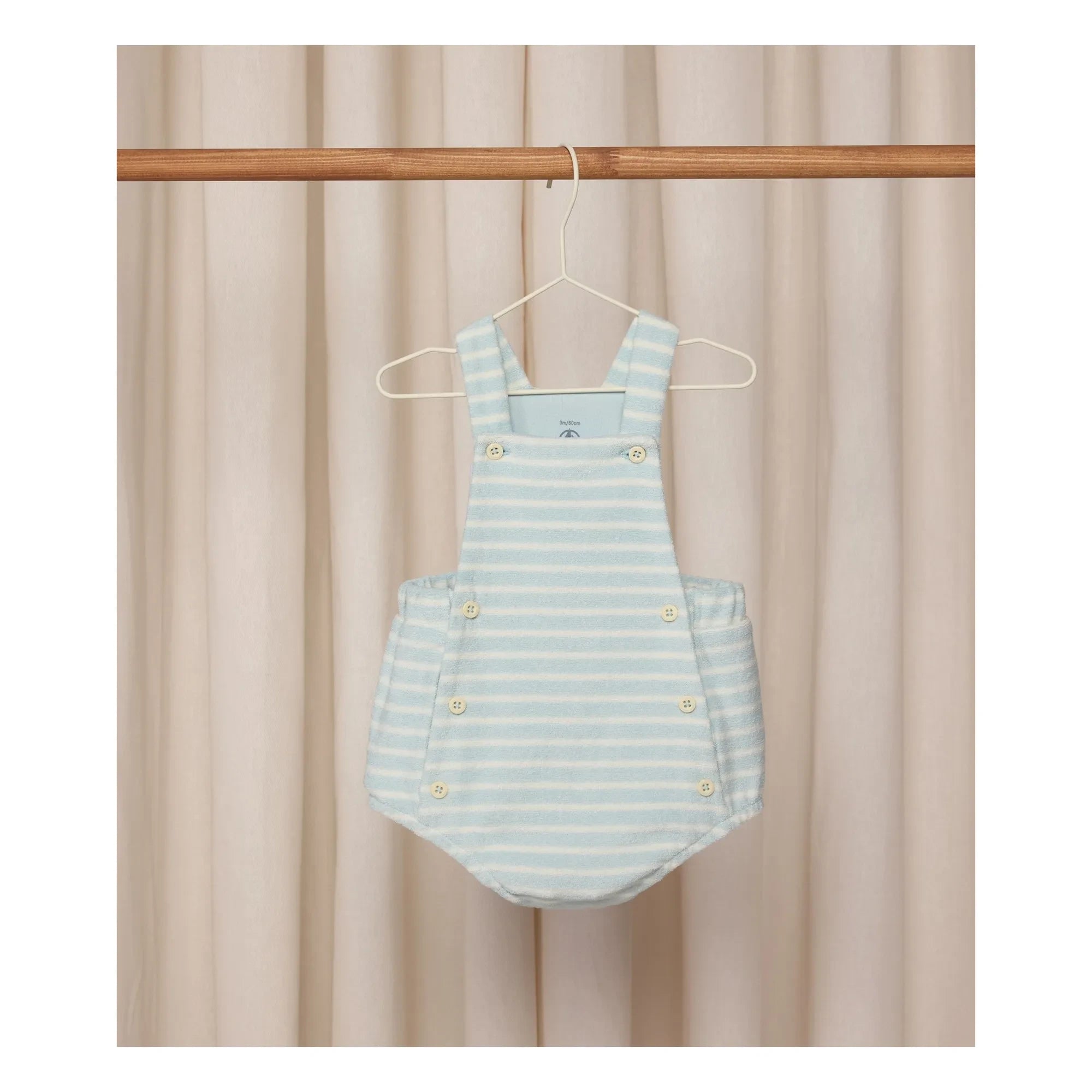 Petit Bateau - Bio-Baumwoll-Latzhose gestreift | Wassergrün