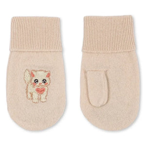 Konges Sløjd - Collette Katze Wolle Handschuhe | Blass Rosa