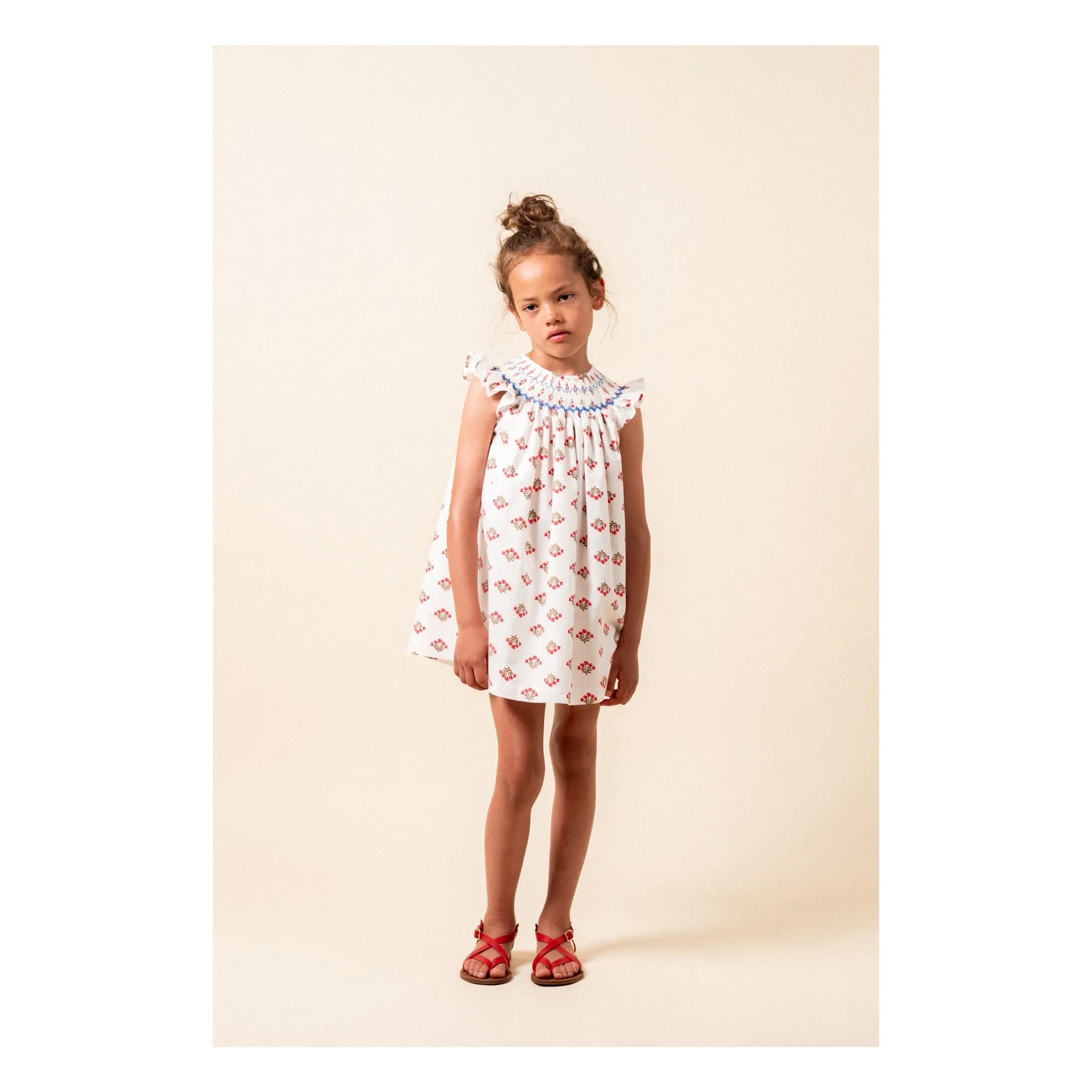 birinit - Monzón Bio-Baumwoll-Rüschenkleid | Weiß