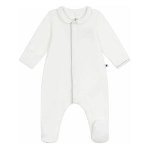Petit Bateau - Dors Bien Pyjama aus Bio-Baumwolle mit Logo-Stickerei | Weiß