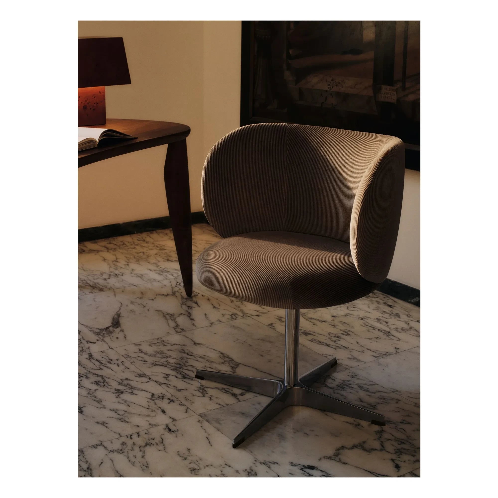 Ferm Living - Rico Samt-Bürostuhl | Grau