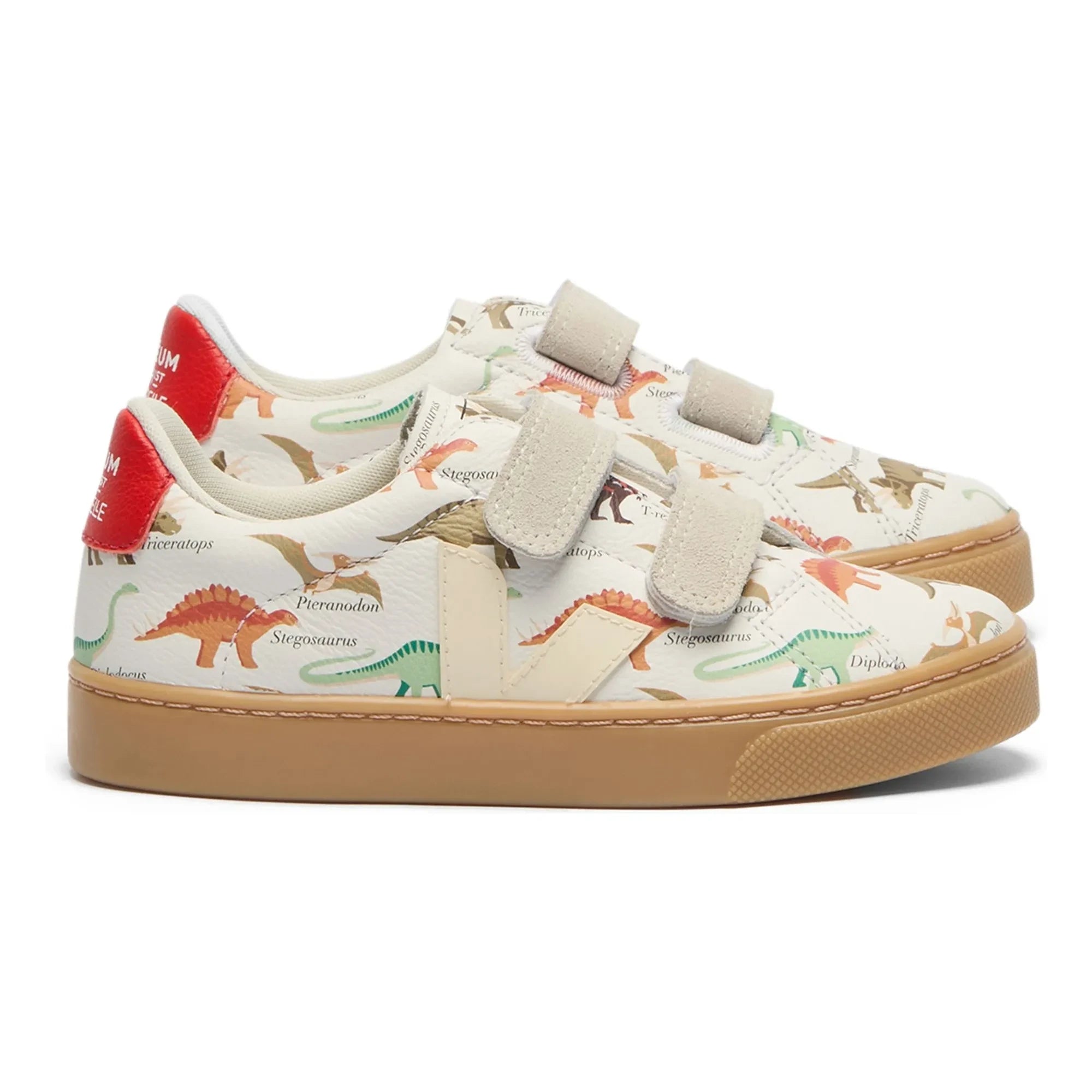 Veja - Veja x Museum Small Esplar Dinosaurs Leder Sneakers mit Streifen | Weiß