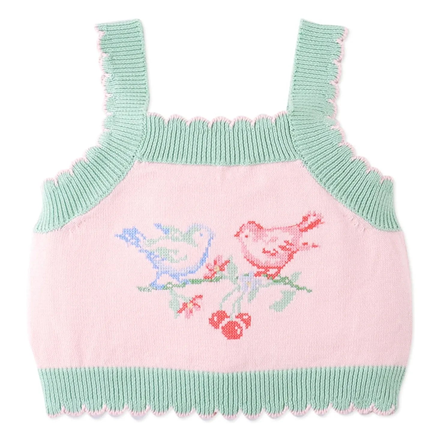 Gingersnaps - Blassrosa | Besticktes Rosenspitzen-Crop-Top