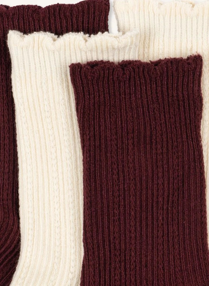 Konges Sløjd - 2er-Set Pointelle-Socken | Bordeaux