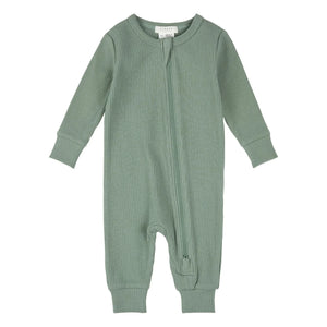 Petit Lem - Schlafanzug aus Bio-Baumwollrippstrick | Celadon