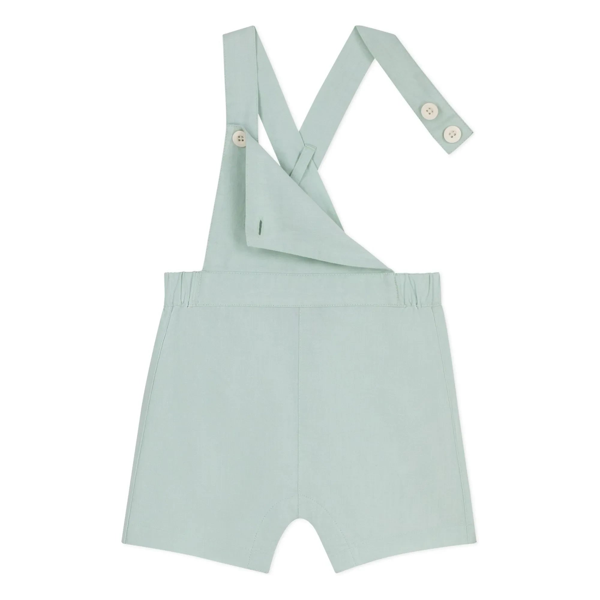 Petit Bateau - Leinen Kurzer Overall | Salbei