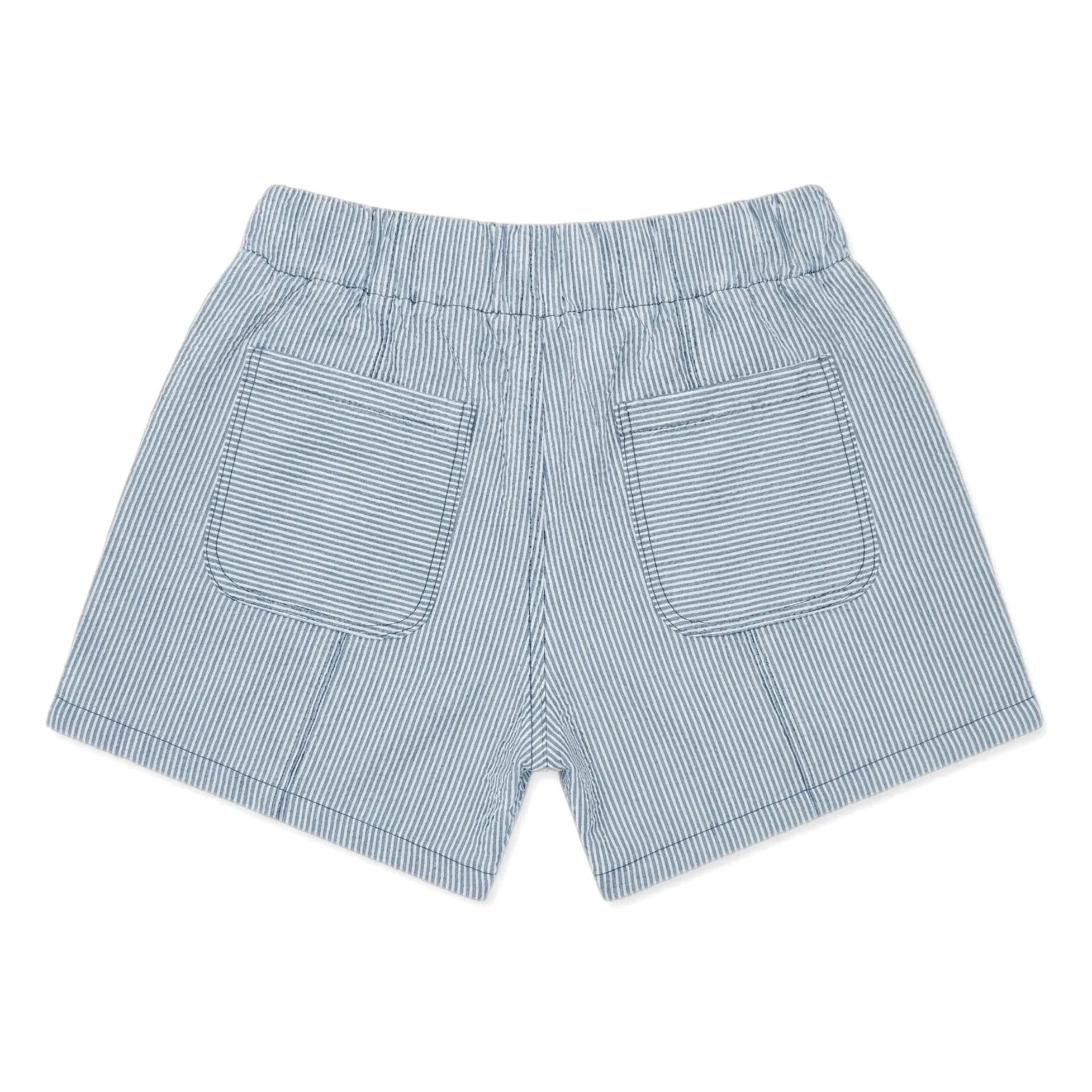 Cozmo - Gestreifte Denim-Shorts mit Bernstein-Optik | Hellblau