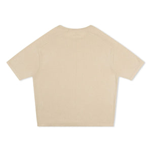 Matona - Kastenförmiges T-Shirt aus dünnem Strick aus Bio-Baumwolle | Creme
