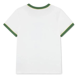 Lacoste – Kontrast-T-Shirt aus Bio-Baumwolle | Off-White
