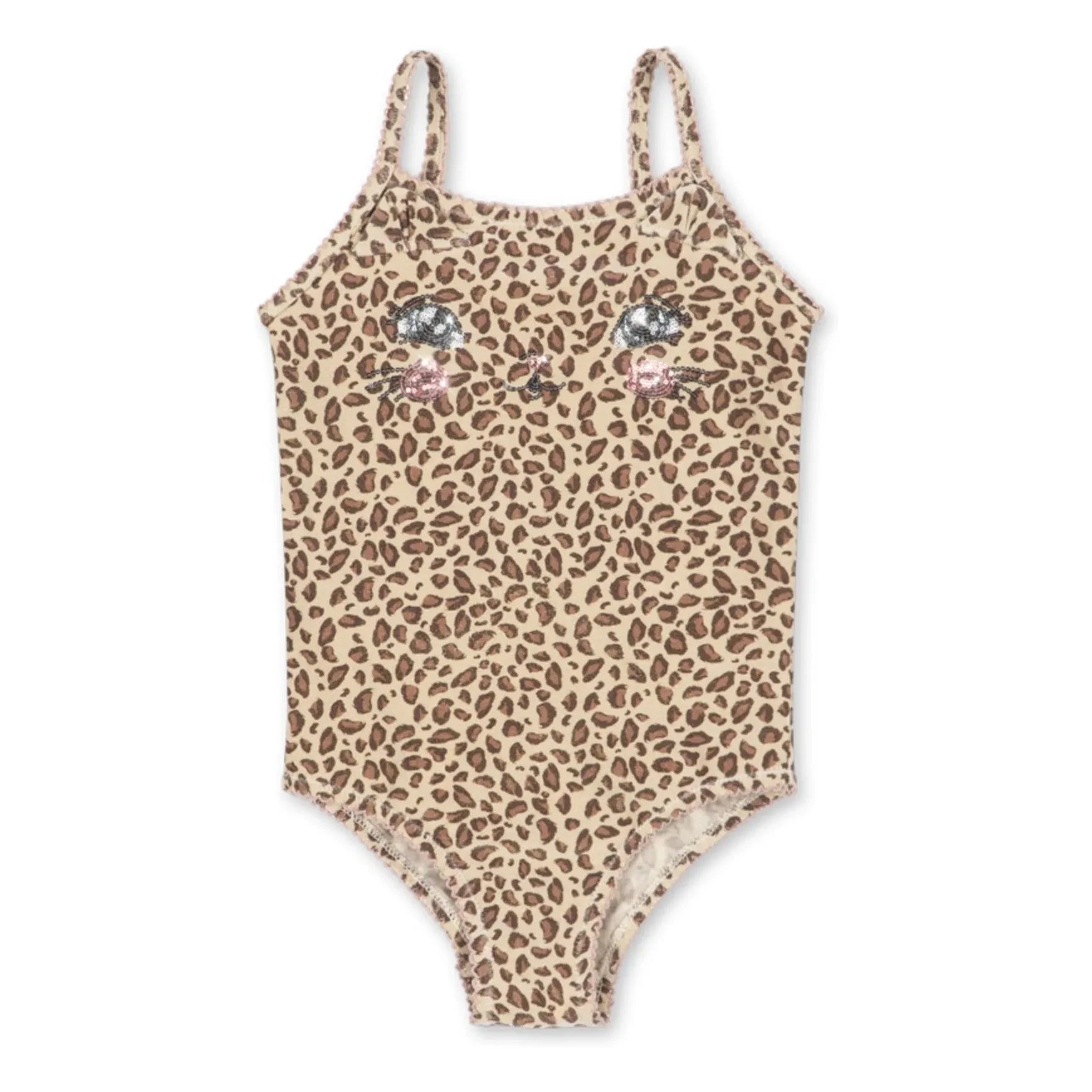 Konges Sløjd - Katzen Leopard Badeanzug recycelte Fasern | Beige