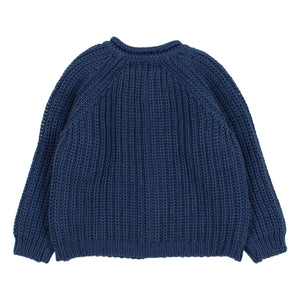 Búho - Côtes Perlées Bio-Baumwollstrickjacke | Marine
