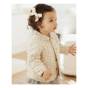 Quincy Mae - Fleurie Gesteppte Jacke aus Bio-Baumwollgaze | Ecru