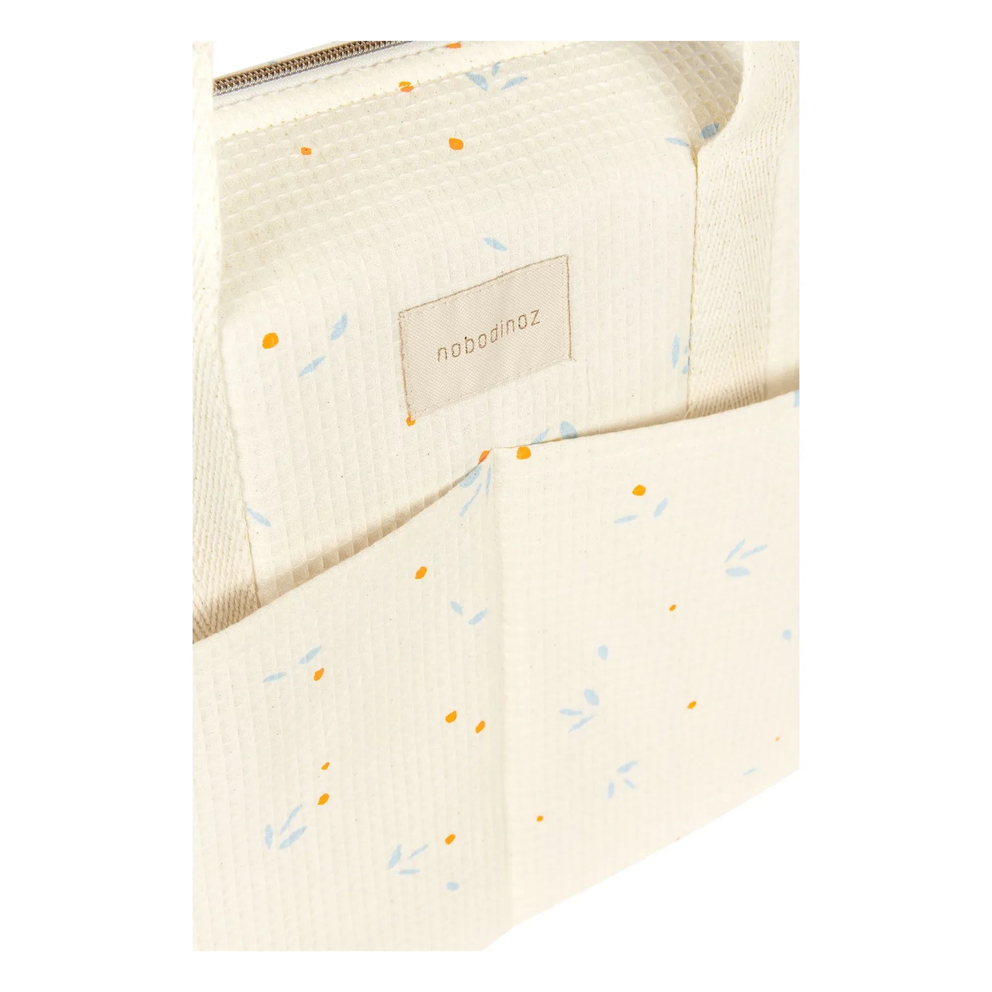 Nobodinoz - Wasserdichte Wickeltasche Gala Opera Orange Cherries | Beige