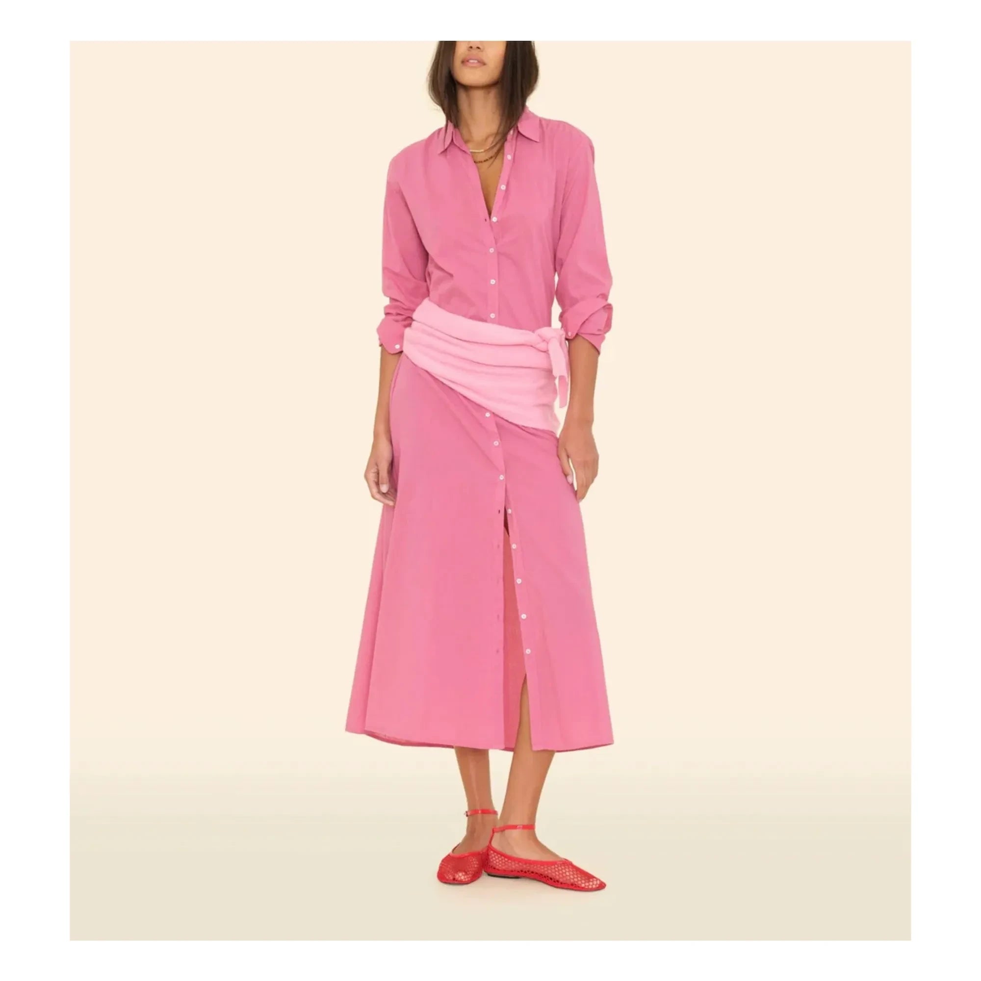 Xirena - Boden Baumwoll-Popeline-Kleid | Himbeere