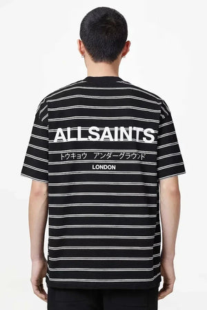 AllSaints erkek pamuklu UNDERGRND STRIPE SS tişört