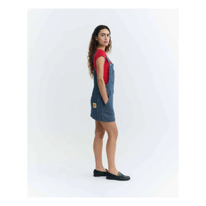 Thinking Mu - Rafaela Gestreiftes Bio-Baumwollkleid | Blau