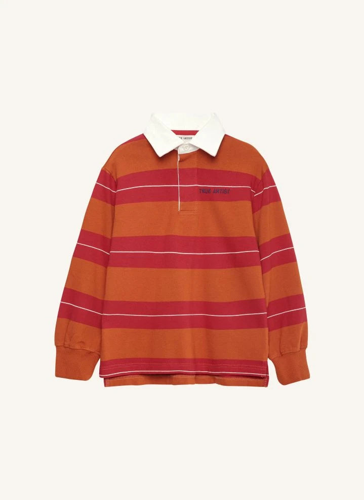 True Artist - Polo N°1 Gestreift Bio-Baumwolle | Orange