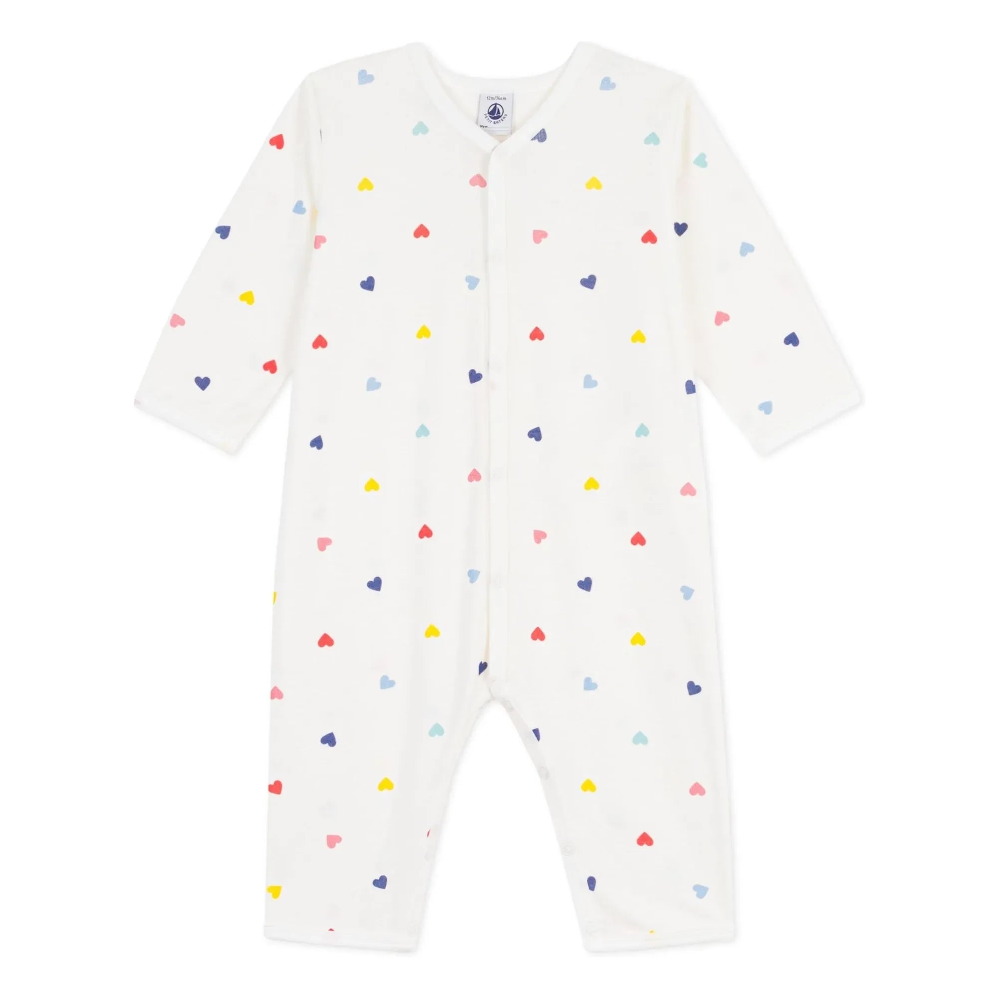 Petit Bateau - Schlaf gut Herzen Schlafanzug | Weiß
