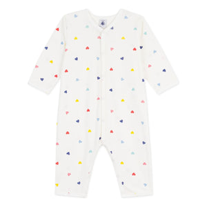 Petit Bateau - Schlaf gut Herzen Schlafanzug | Weiß