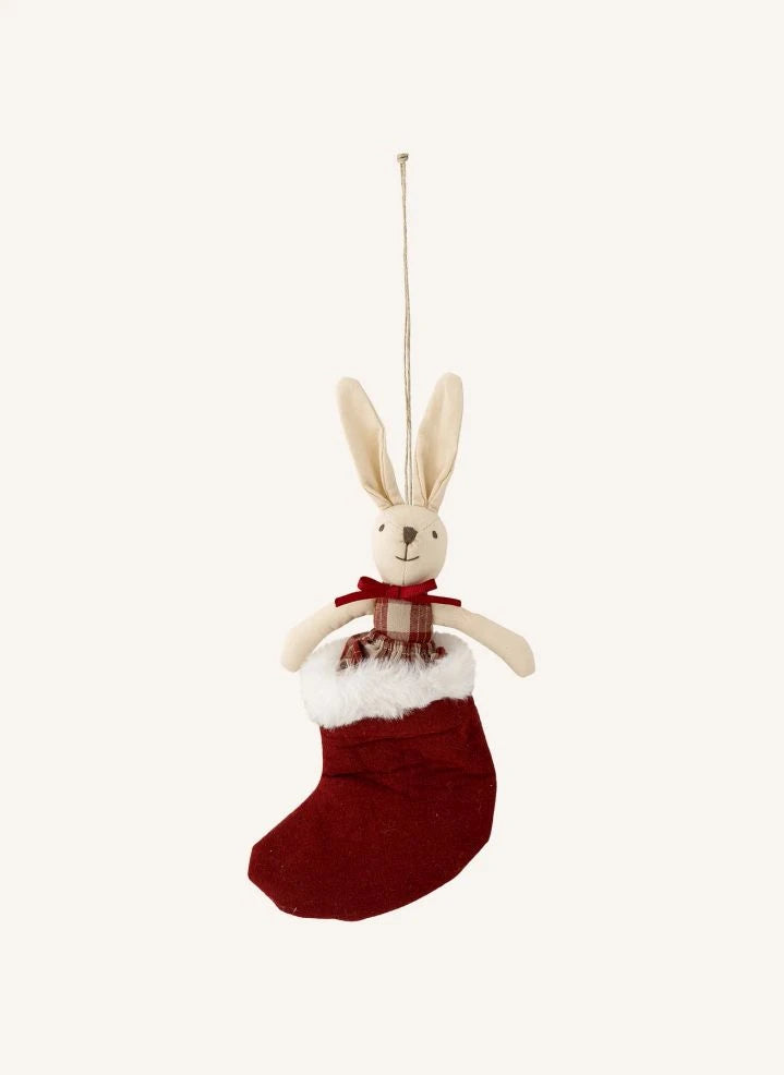 Bloomingville Mini - Roter Kaninchen Weihnachtsschmuck