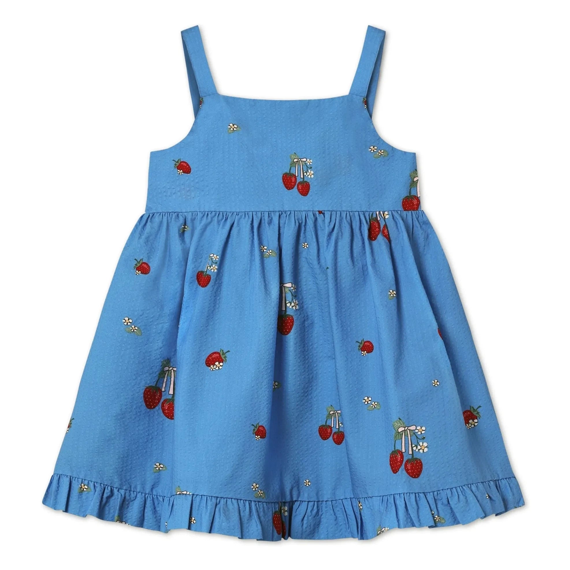 Fliink - Elma Strawberry Trägerloses Kleid | Azurblau