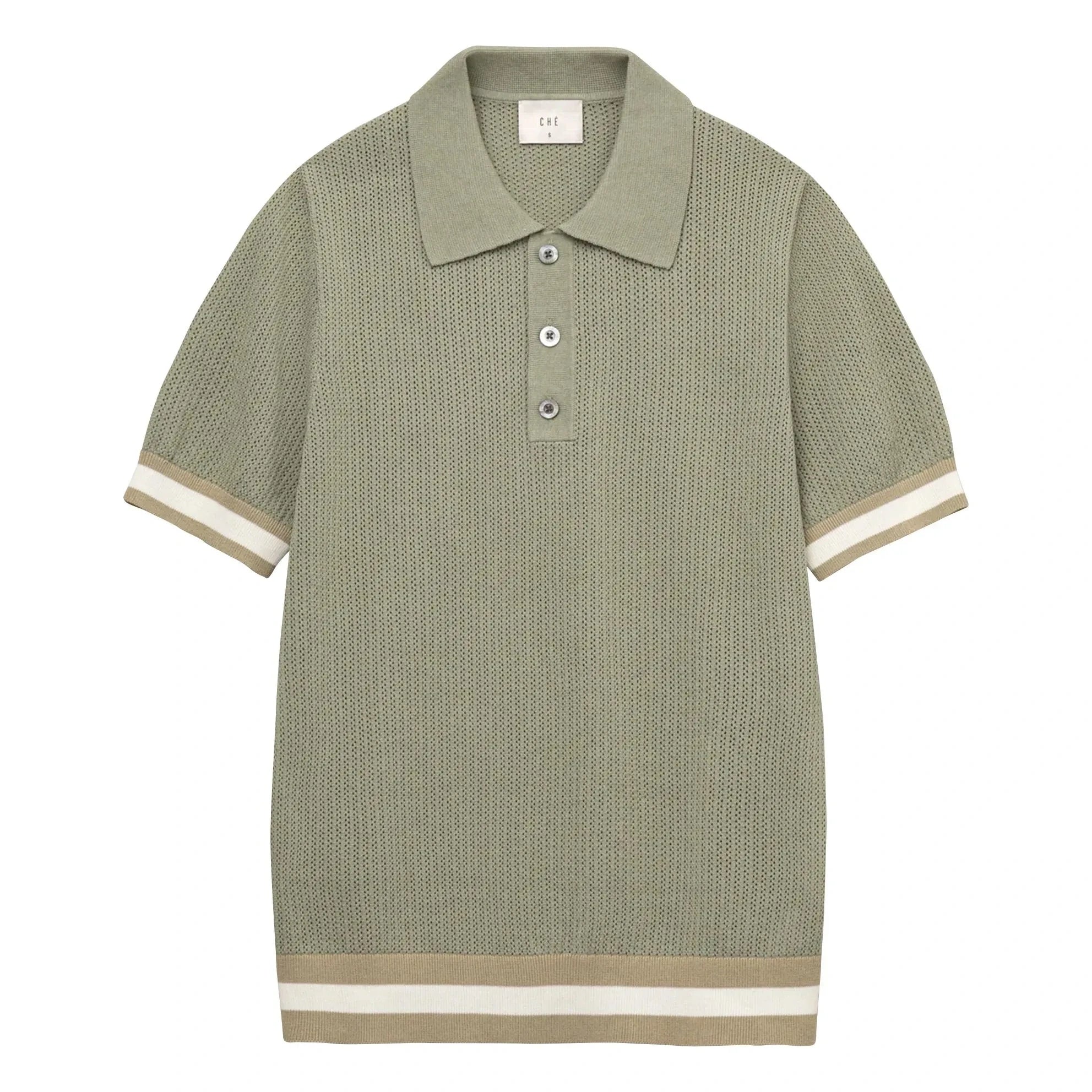 Ché Studios - Quinn Baumwoll-Poloshirt | Beige - Grün