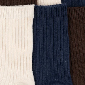 Konges Sløjd - 3 Paar Unifarbene Rippsocken Set | Braun