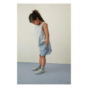 Gray Label – Gestreiftes Boxy Top aus Bio-Baumwolle | Eisblau
