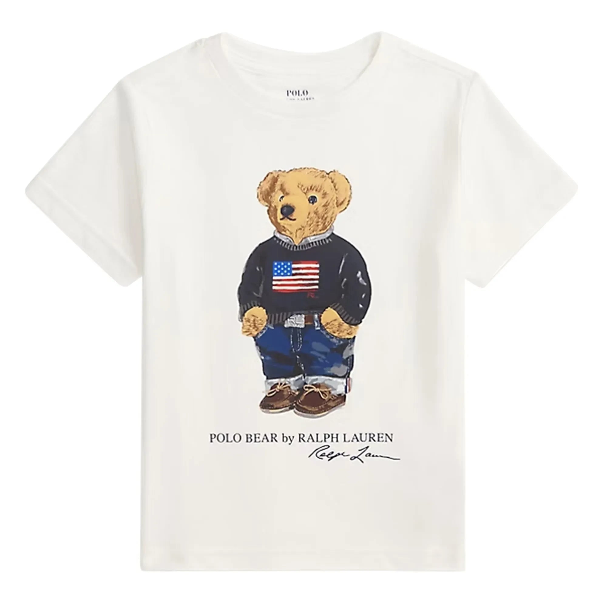 Ralph Lauren – Bären-Jersey-T-Shirt | Weiß