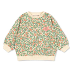 Konges Sløjd - Loupy Blumenmuster Bio-Baumwoll-Sweatshirt | Grün
