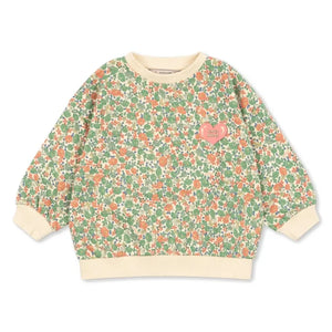 Konges Sløjd - Loupy Blumenmuster Bio-Baumwoll-Sweatshirt | Grün