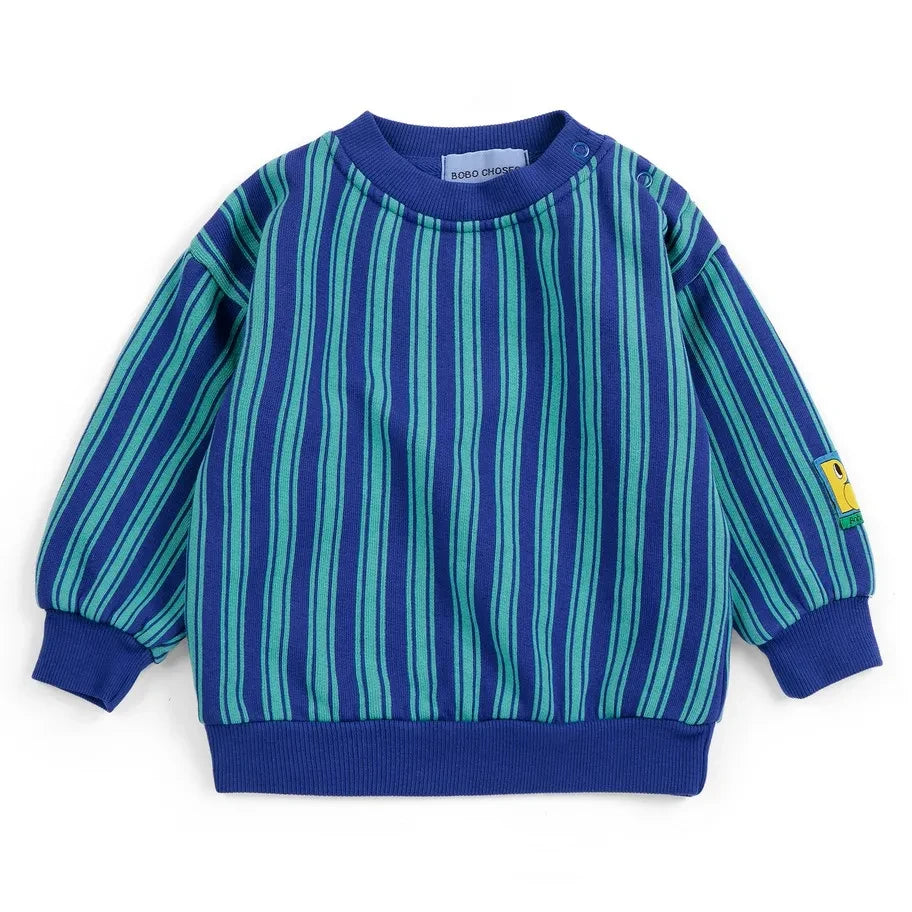 Bobo Choses – Gestreiftes Sweatshirt aus Bio-Baumwolle | Blau