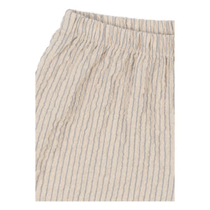 Konges Sløjd - Elliott Gestreifte Seersucker Bio-Baumwollshorts | Beige