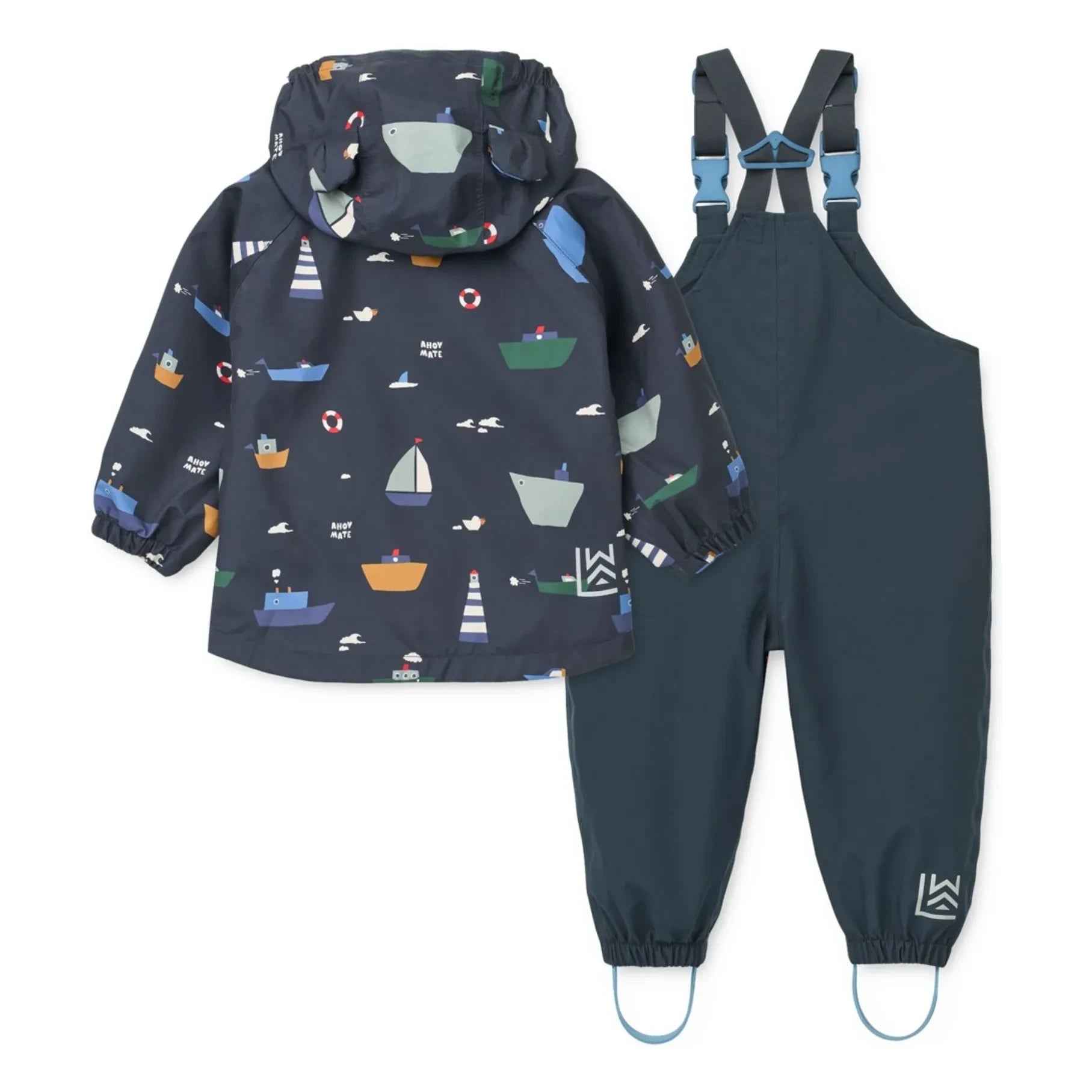 Liewood - Manu Bateaux Regen-Set aus recyceltem Faser | Marineblau