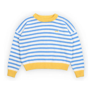 the new society - Gestreifter Marigold Pullover | Hellblau